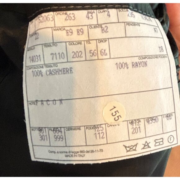 Trussini Blazer Jacket Boyd's Mens Italy 56L US 46L Black Cashmere Made In Italy - Picture 5 of 13